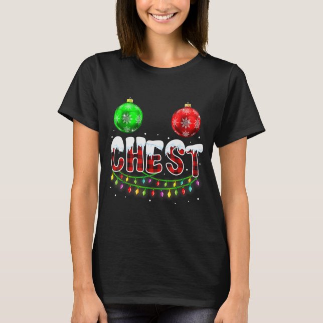 Chest Nuts Christmas Funny Matching Couple Chestnu T Shirt (Framsida)
