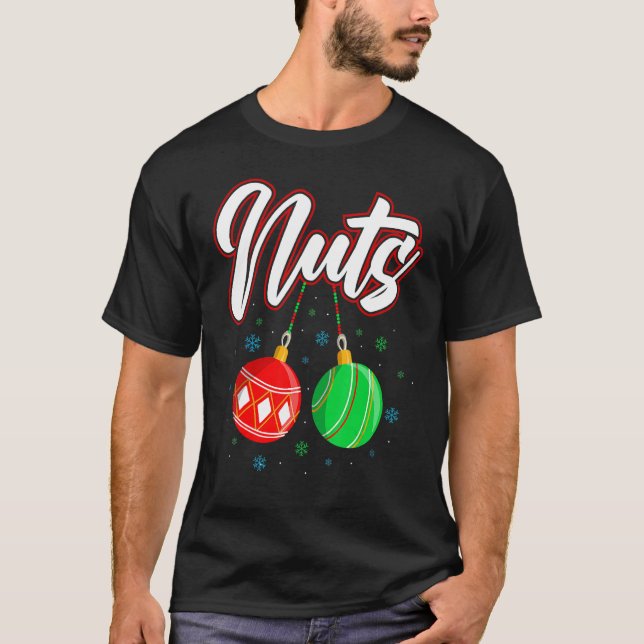 Chest Nuts Christmas Funny Matching Couple Chestnu T Shirt (Framsida)