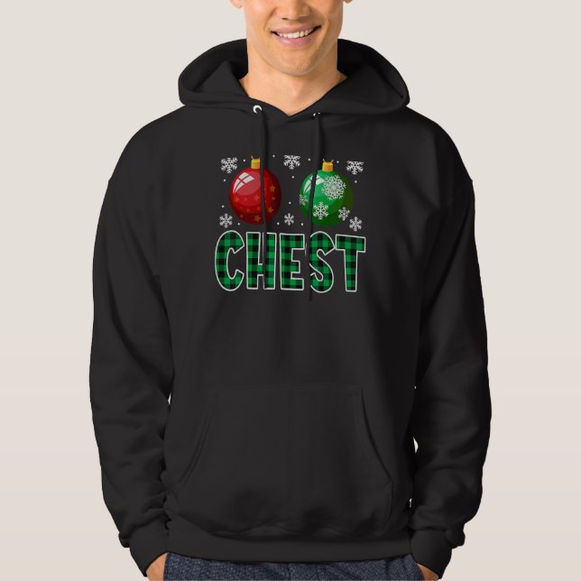 Chest Nuts Christmas   Matching Couple Chestnuts Hoodie (Framsida)