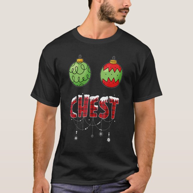 Chest Nuts Christmas  Matching Couple Chestnuts T Shirt (Framsida)