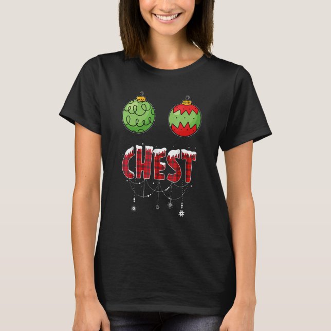 Chest Nuts Christmas  Matching Couple Chestnuts T Shirt (Framsida)