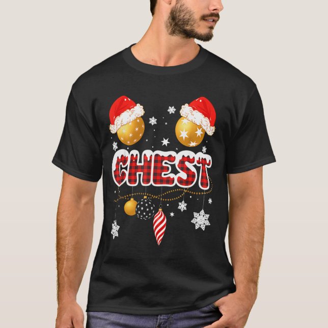 Chest Nuts Christmas Matching Couple Chestnuts  T Shirt (Framsida)