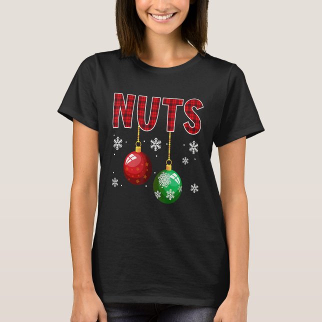 Chest Nuts Matching Chestnuts   Christmas Couples  T Shirt (Framsida)