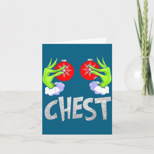 Chest Nuts Matching Chestnuts Christmas Snow Coupl Kort (Framsida)
