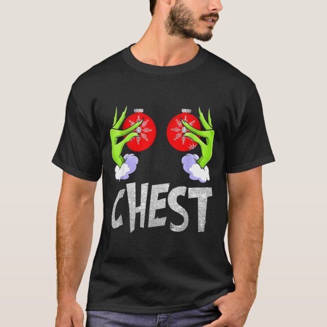 Chest Nuts Matching Chestnuts Christmas Snow Coupl T Shirt (Framsida)