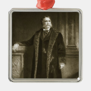 Chester A. Arthur 21st president av den eniga Sten Julgransprydnad Metall