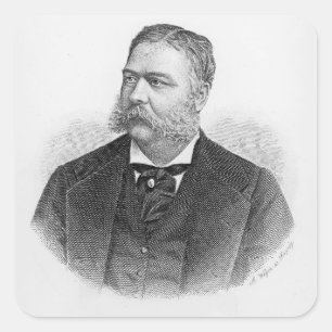 Chester Alan Arthur som inristas av A. Weger Fyrkantigt Klistermärke