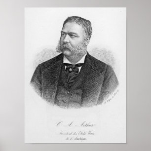Chester Alan Arthur som inristas av A. Weger Poster