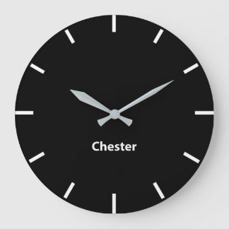 Chester Black Ansikte Time Zon Newsroom Wall Stor Klocka