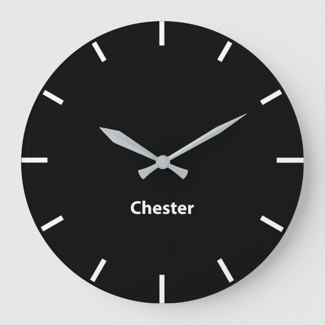 Chester Black Ansikte Time Zon Newsroom Wall Stor Klocka (Framsida)