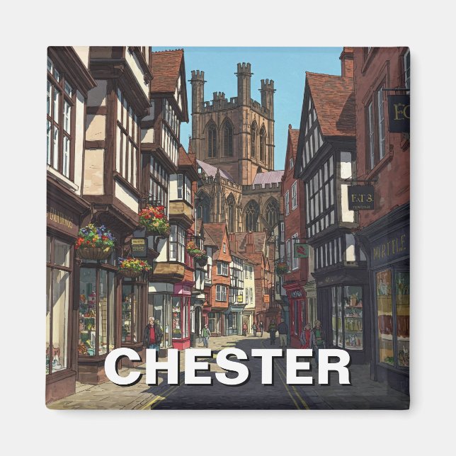 Chester Cathedral England Travel Magnet (Framsidan)