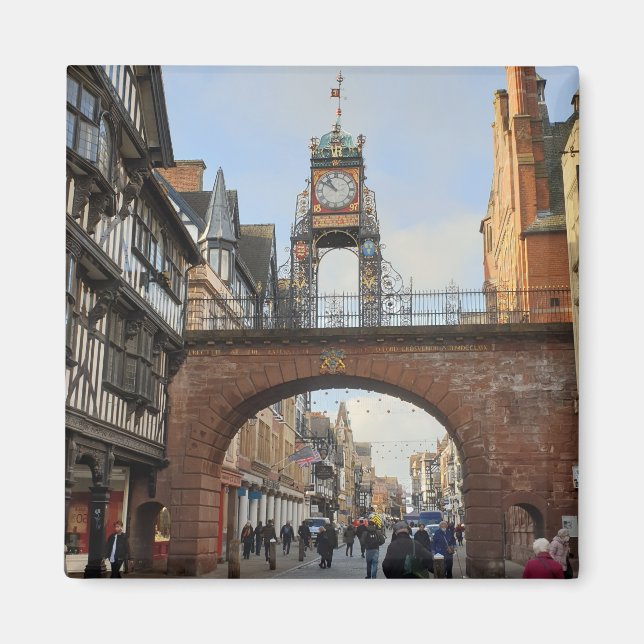Chester City Walls Clock Magnet (Framsidan)