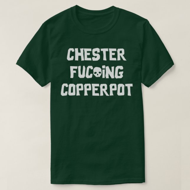 Chester Copperpot White Letters Go0nies T Shirt (Design framsida)