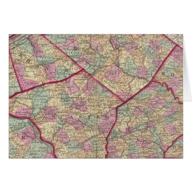 Chester, Dauphin, Berks, Libanon Hälsningskort (Framsidan Horizontal)