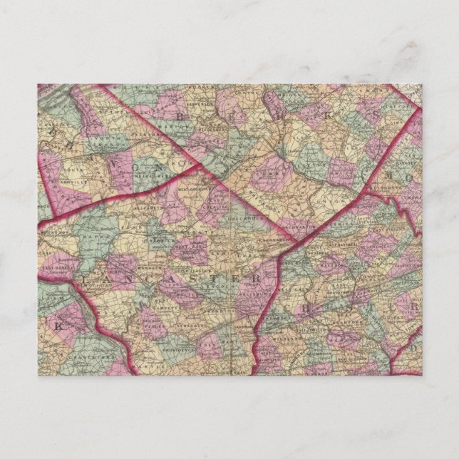 Chester, Dauphin, Berks, Libanon Vykort (Framsida)