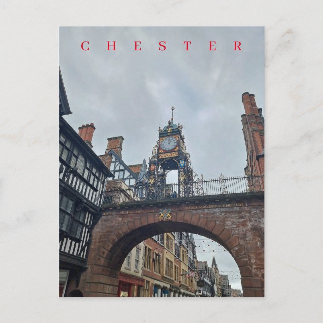 Chester Eastgate Clock vykort (Framsida)