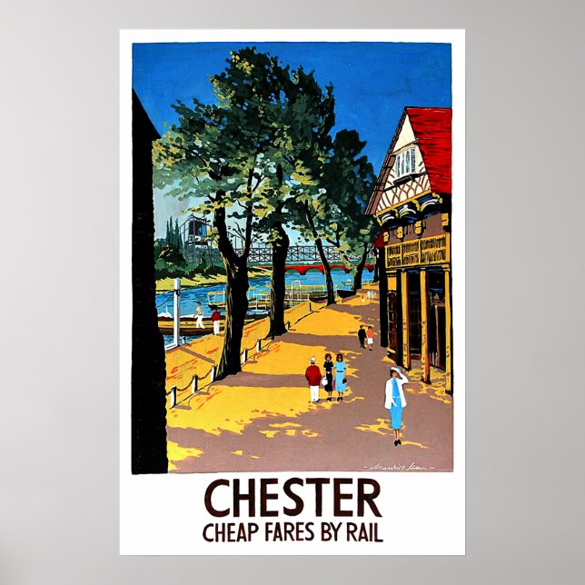 Chester, England, stadshamn, järnvägsstation Poster (Framsidan)