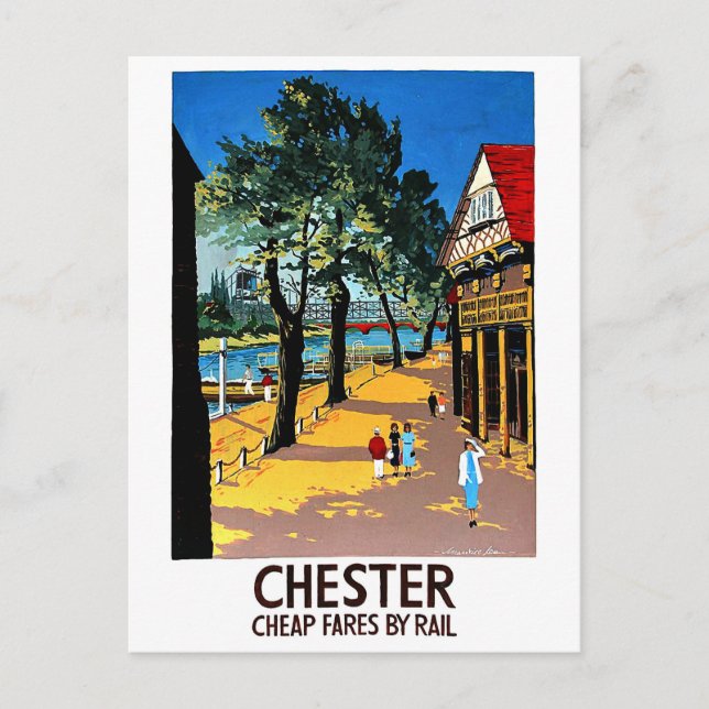 Chester, England, stadshamn, järnvägsstation Vykort (Framsida)