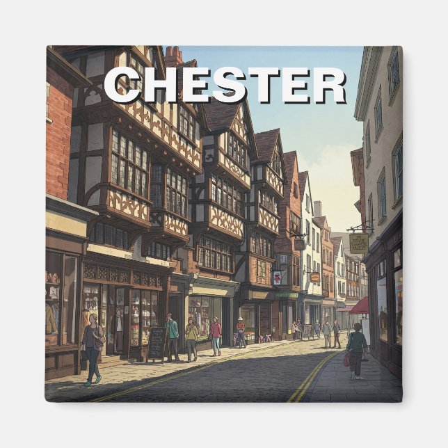 Chester England Travel Magnet (Framsidan)