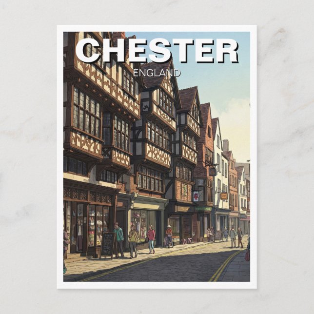 Chester England Travel Vykort (Framsida)
