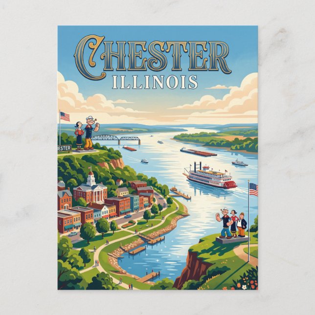 Chester, Illinois Vykort (Framsida)