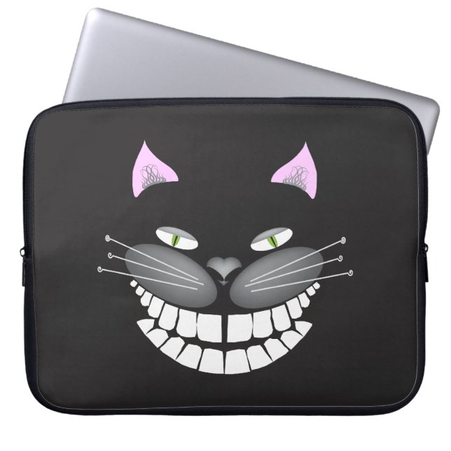 "Chester katten" som ler gullig cheshire kattunge Laptop Sleeve (Framsidan)