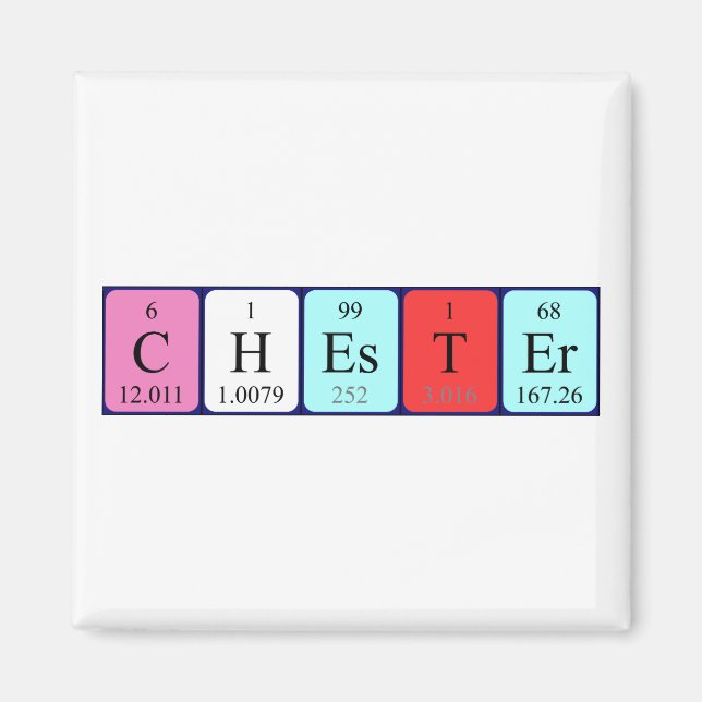 Chester Periodisk bord namn magnet (Framsidan)