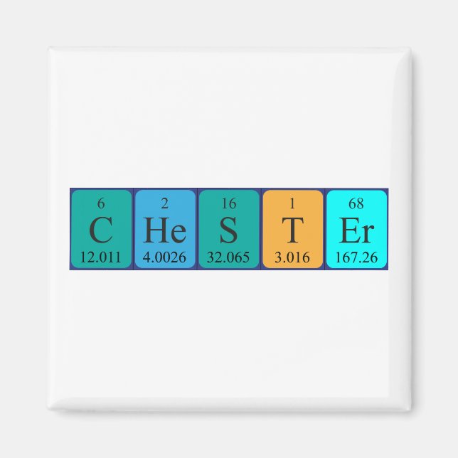 Chester Periodisk bord namn magnet (Framsidan)