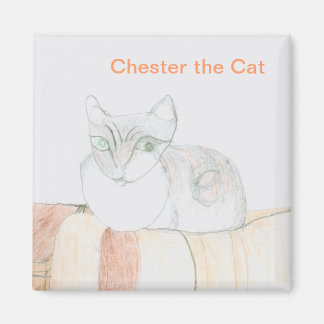 Chester the Cat - Square Magnet