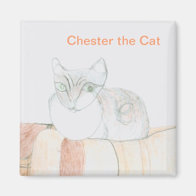 Chester the Cat - Square Magnet (Framsidan)