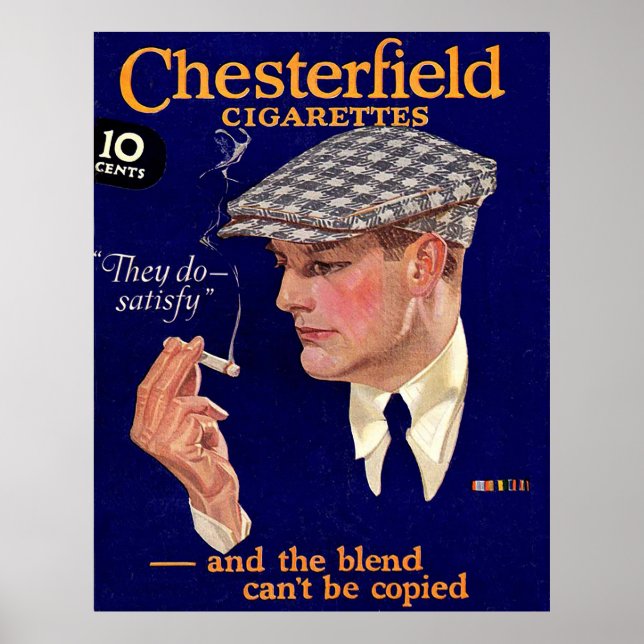 Chesterfield Cigarettes Fantastisk Vintage Commerc Poster (Framsidan)