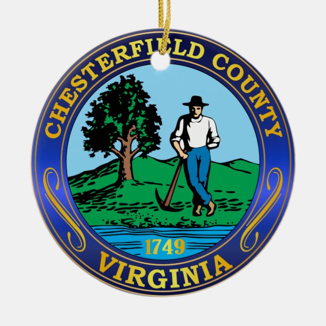 Chesterfield County sigill Julgransprydnad Keramik (Framsidan)