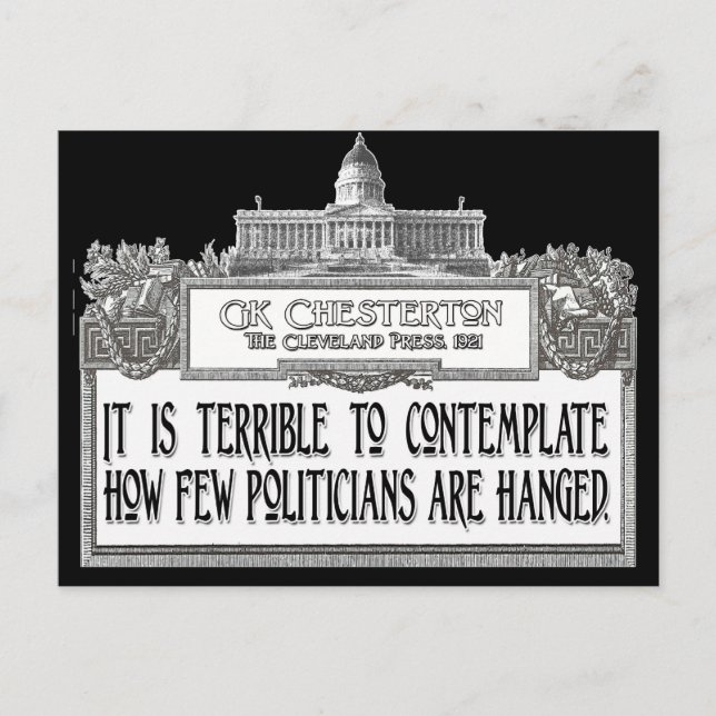 Chesterton på Politikar Hanging Vykort (Framsida)
