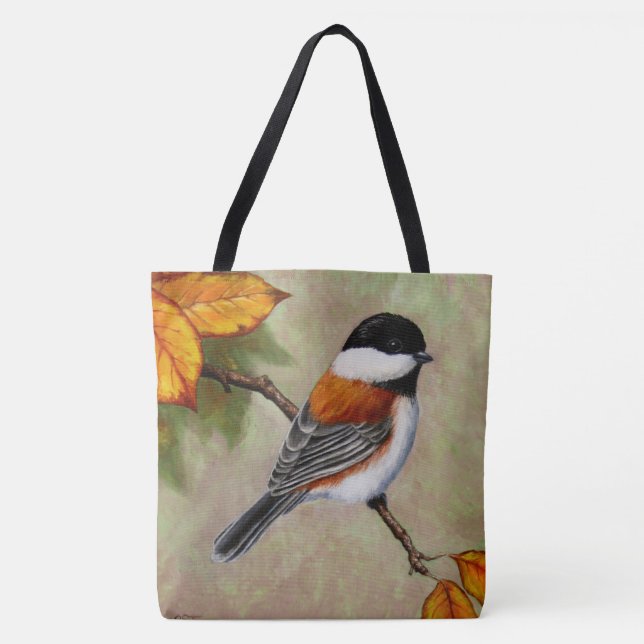 Chestnut Backed Chickadee Bird Tygkasse (Framsida)