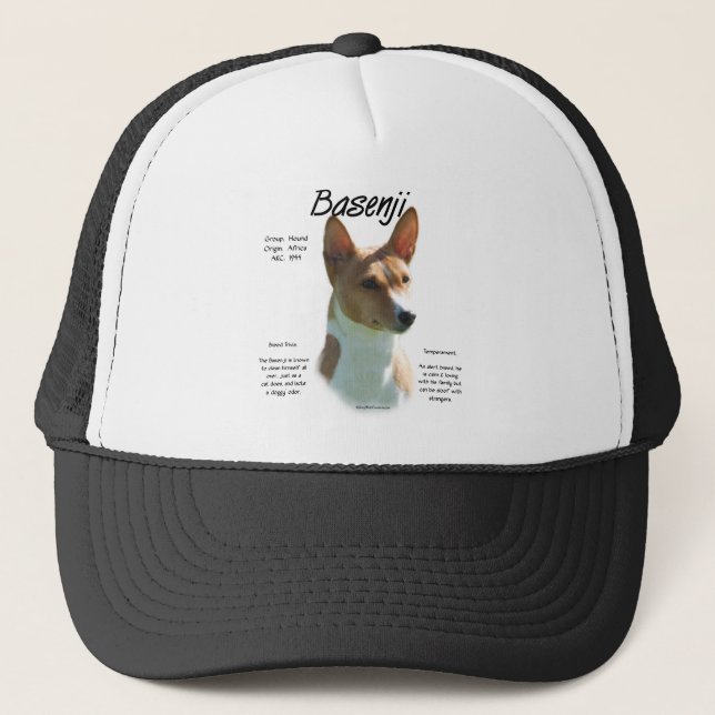 Chestnut Basenji History Design, allt om Basenji Keps (Framsida)