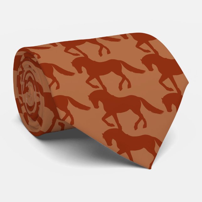 Chestnut Bay Horse Burgundy Patterned Neck Tie Slips (Rullad)