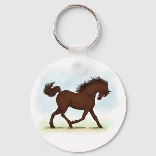 Chestnut Brown Horse Equestrian Nyckelring