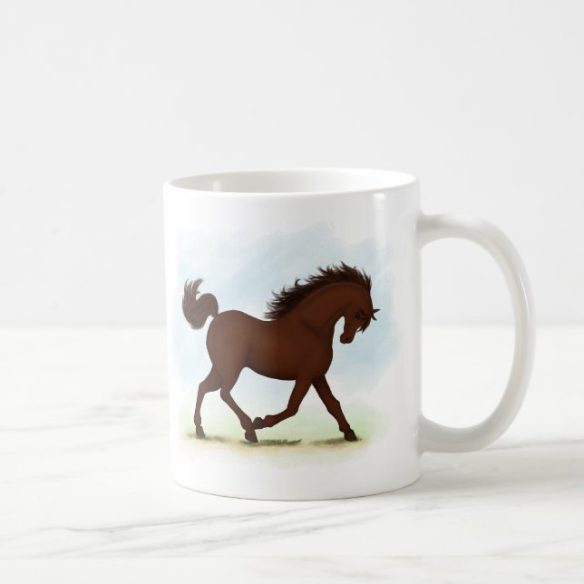 Chestnut Brown Horse Equestrien Kaffemugg (Höger)