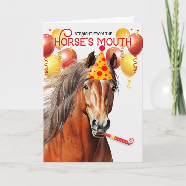 Chestnut Draft Horse Funny Birthday Kort (Framsida)