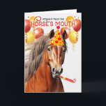 Chestnut Draft Horse Funny Birthday Kort<br><div class="desc">Varje hästälskare som fyller år vill fira genom att ta emot lycklig-Chestnut Draft-hästen i en party-hatt.</div>