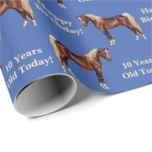 Chestnut Egyptian Arabian Horse Flaxen Mane & Svan Presentpapper