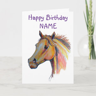 Chestnut Horse Birthday Kort
