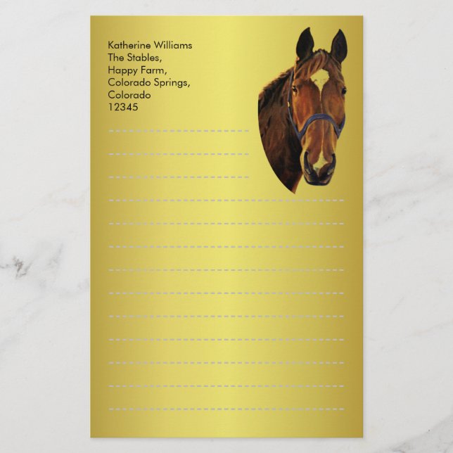 Chestnut Horse Brevpapper (Framsida)