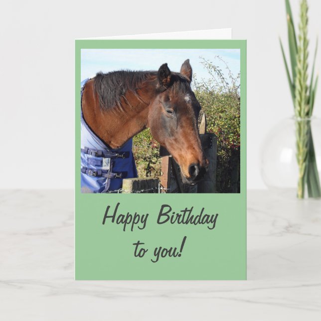 Chestnut Horse "Grattis på födelsedagen" Kort (Framsida)