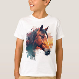 Chestnut Horse Watercolor T Shirt