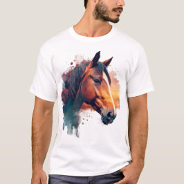 Chestnut Horse Watercolor T Shirt
