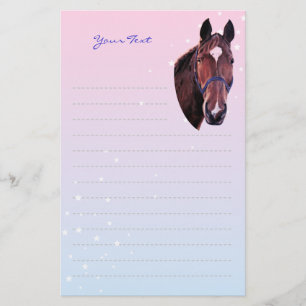 Chestnut Horse with White Star WritPaper Brevpapper