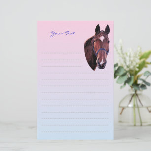 Chestnut Horse with White Star WritPaper Brevpapper