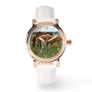 Chestnut Mare and Palomino Foal Armbandsur
