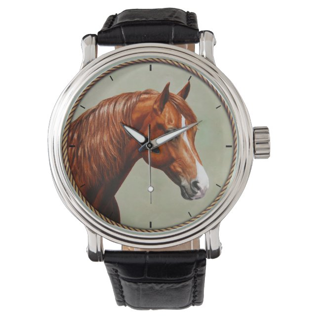 Chestnut Morgan Horse Armbandsur (Framsida)